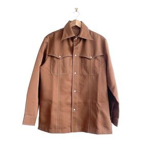 Vintage High Country Men's Western Shirt Jacket Brown Pearl Snaps Size 42